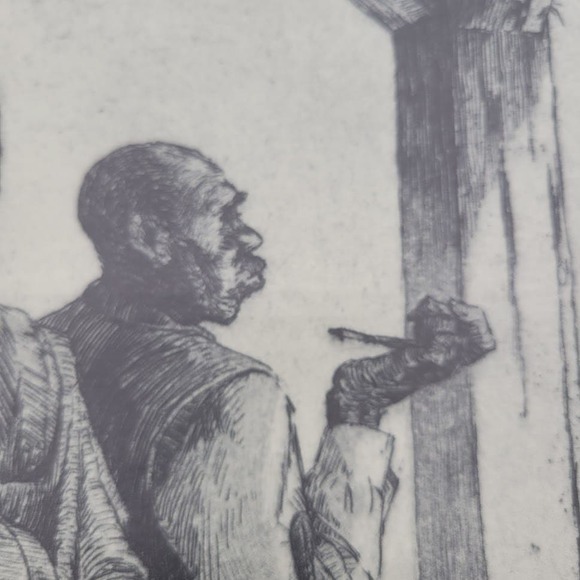 Imitation Charcoal Sketch of Pre-Civil War‎ Black America ~ Title Midday - Picture 4 of 9